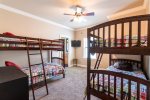 Bunk room with two sets of bunks